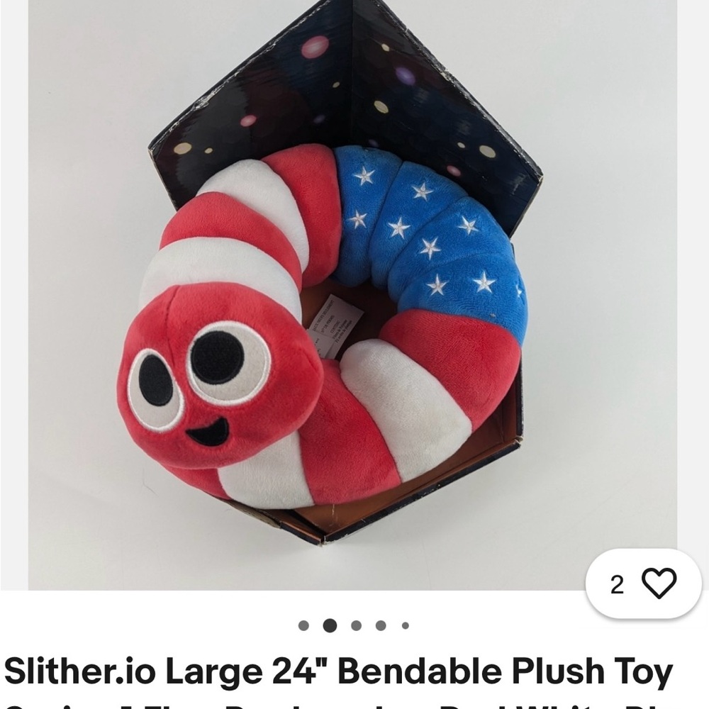 Large Bendable Plush Toy - Red, White, and Blue